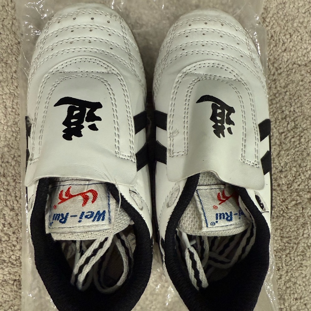 White and Black Martial Arts/Taekwondo Shoes